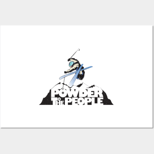 Powder To The People distressed retro ski poster Posters and Art